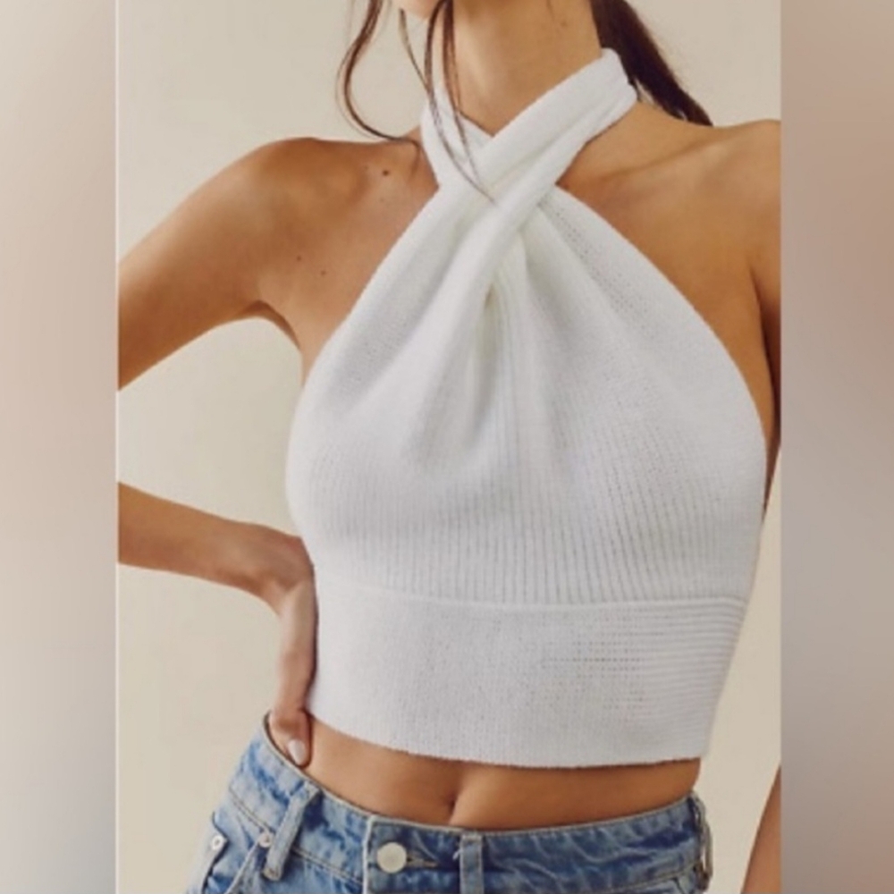 Free People Orchid Convertible Sweater Tank in Ivory